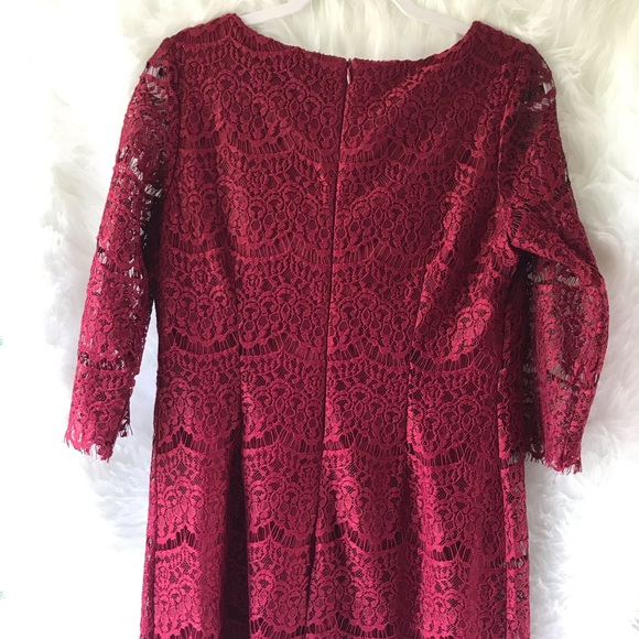 RN Studio Formal Lace Burgundy Dress - Picture 5 of 7